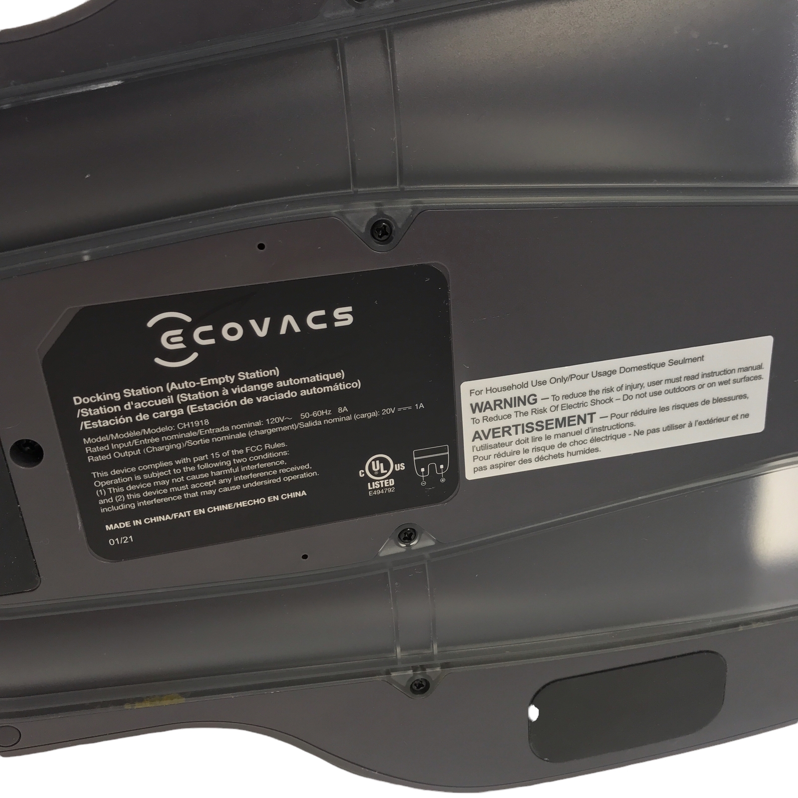 Original Charging / empty Station CH1918 for ECOVACS vacuum DEEBOT OZMO T8 AIVI+