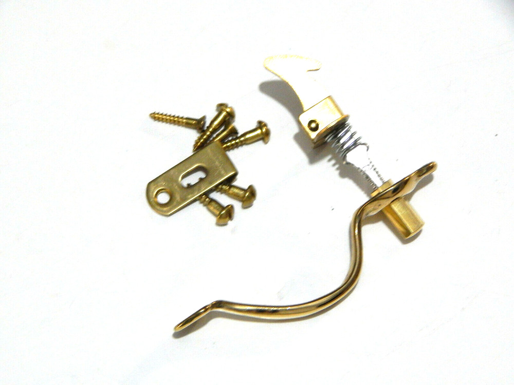 Vintage Brass Push Button Cabinet Hardware Latch For Book Case