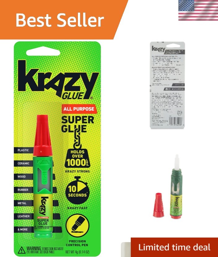 Precision Control Superglue Pen 4g - Clear, Fast-Drying & Versatile Bonding