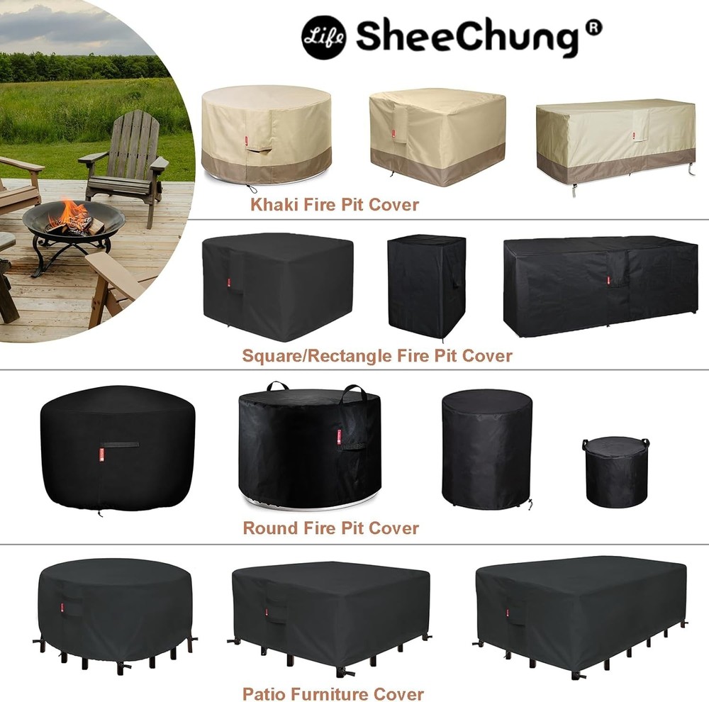 Heavy Duty 58" x 28" Rectangular Fire Pit Cover - Weather Resistant & Secure Fit