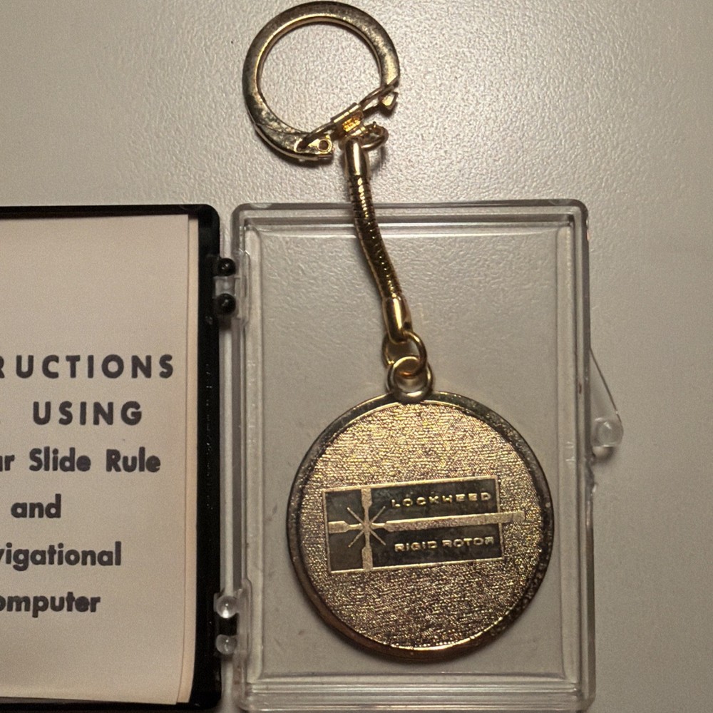 Lockheed Aircraft Ground Speed Indicator Keychain Calculator Original Packaging