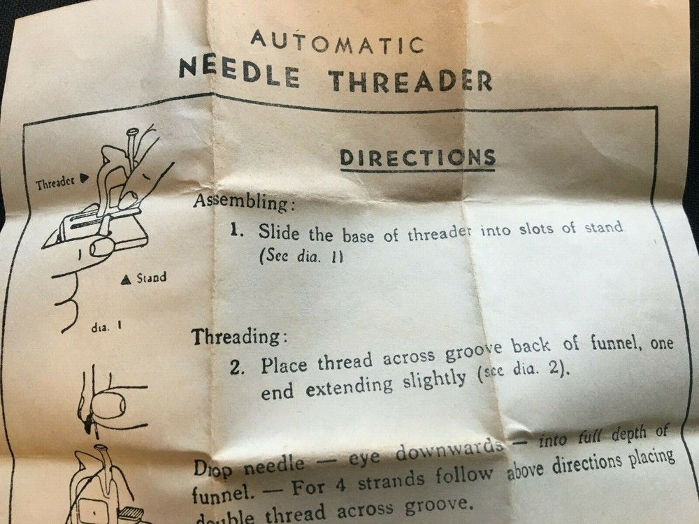HANDY Automatic Needle Threader w/ Original Retail Box and Instruction Sheet
