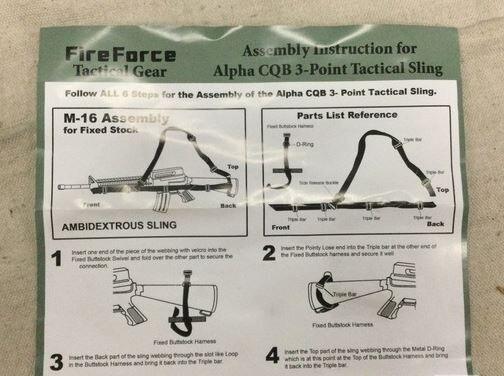 Fire Force Alpha CQB 3-Point Tactical Sling Ambidextrous Black