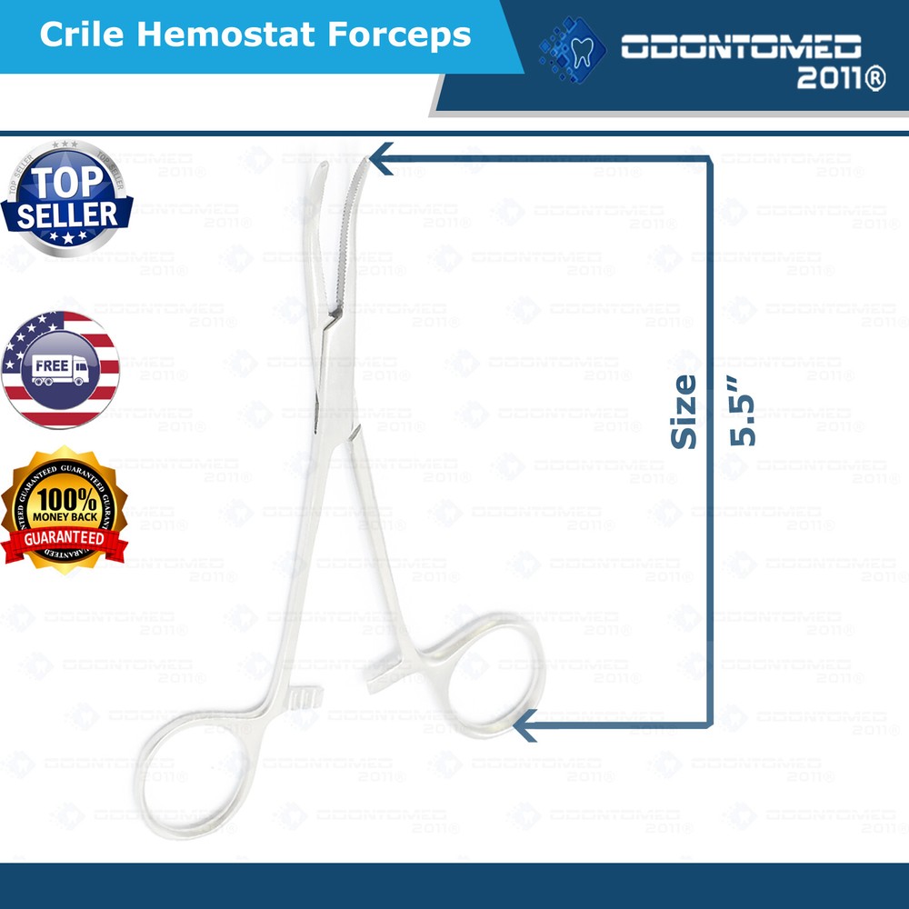 6 CRILE HEMOSTAT LOCKING FORCEPS CVD TIP 5.5" SURGICAL INSTRUMENTS