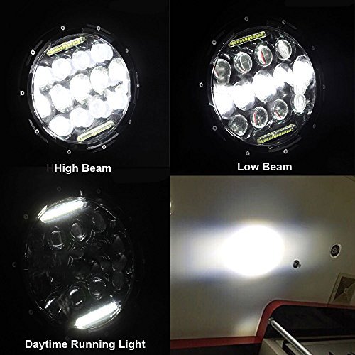 7″ Super Bright LED Chrome Headlight Light 75W for Harley Davidson Motorcycle