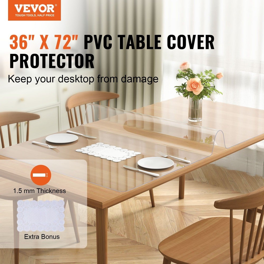 36x72in 1.5mm Flexible PVC Cover Protector Study Table Desk