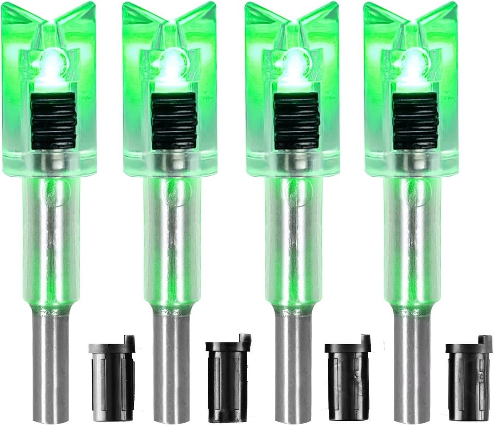DEEPOWER Crossbow Lighted Nock with ON/Off Switch 4 Pack Green
