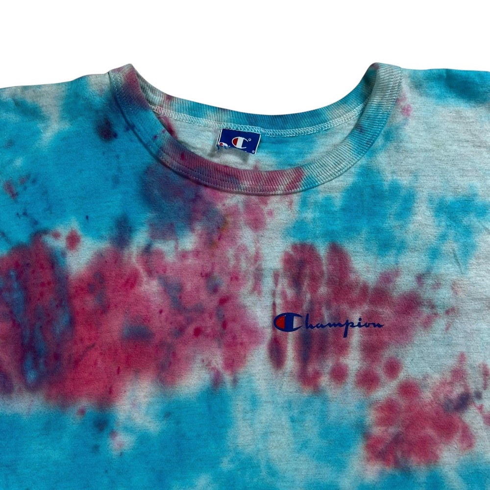 Vintage 90s Champion mini script tie dye tee (XXL)