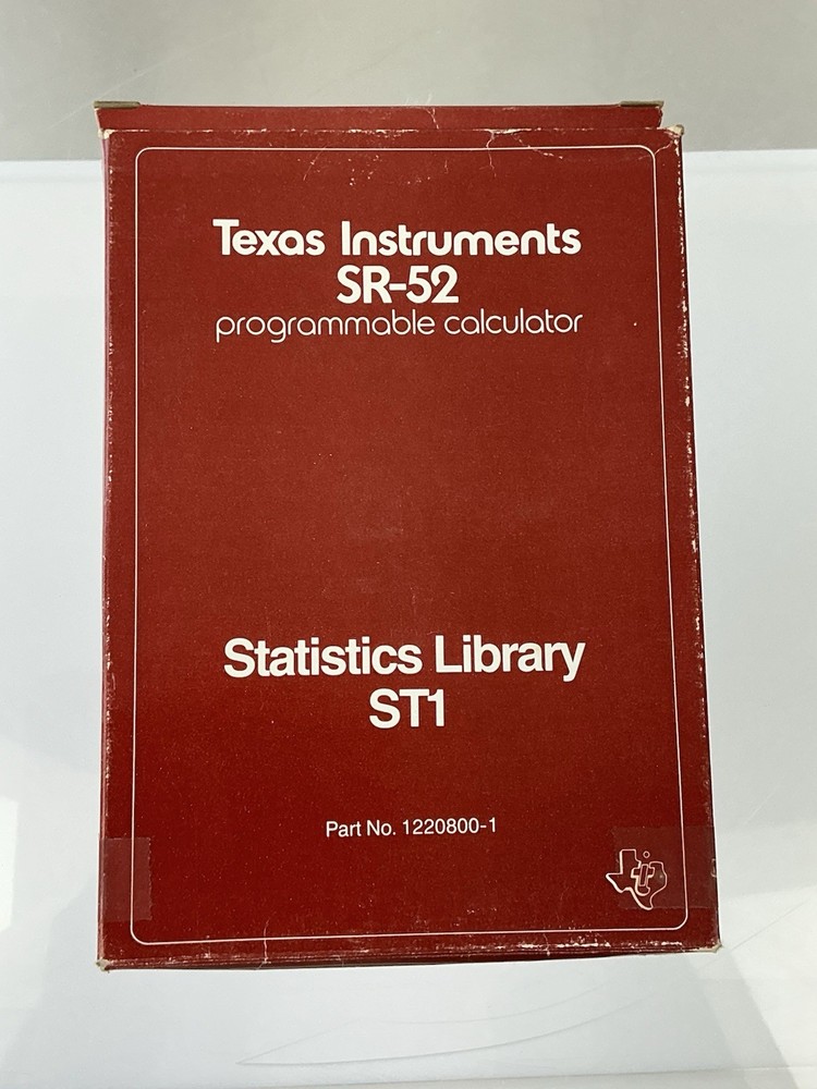 Texas Instruments SR-52 Statistics Library Magnetic Cards Manual W/ Box