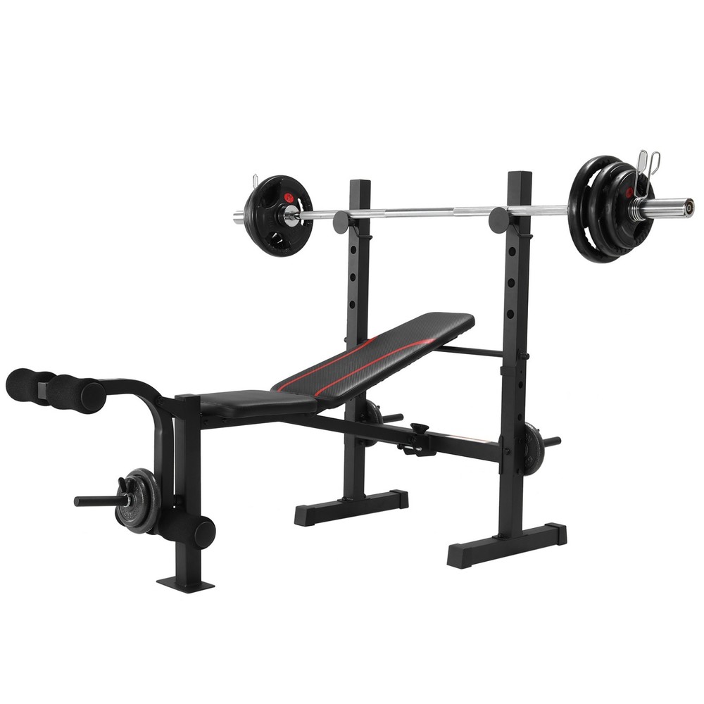 Foldable Weight Bench for Home Gym Adjustable Barbell Rack Leg Developer 600LBS