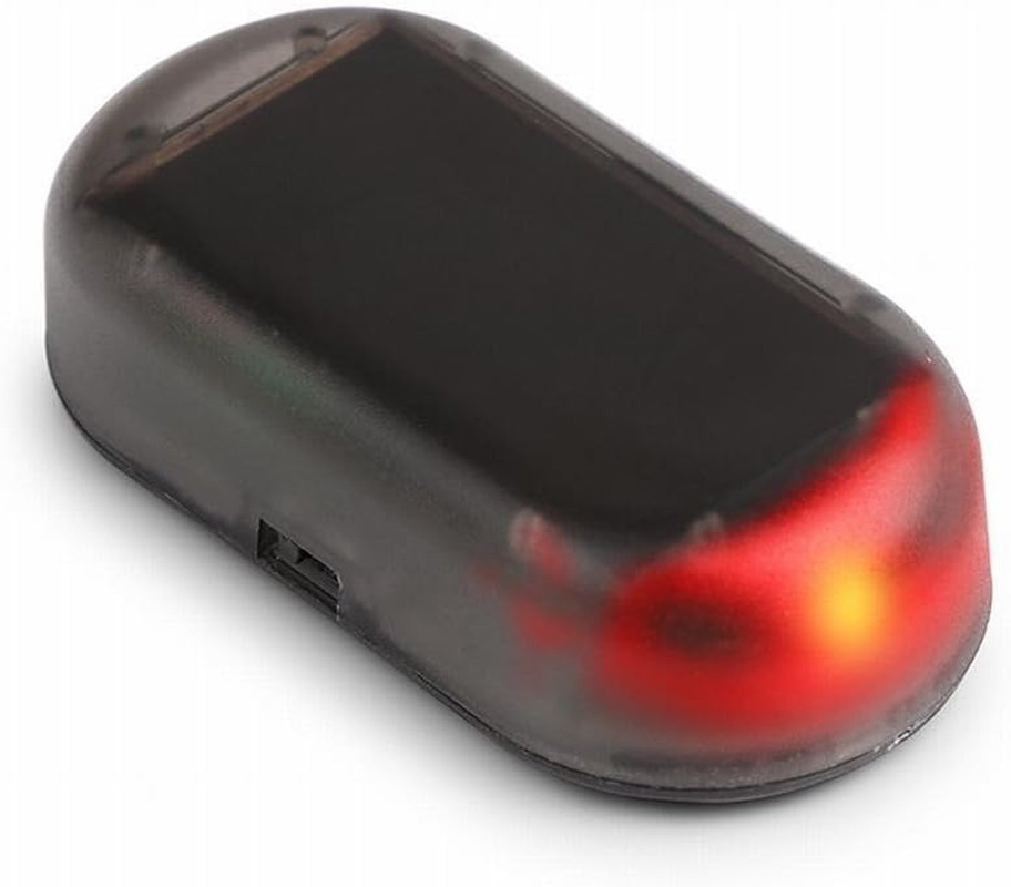 Solar Power Dummy Car Alarm Red LED Light Simulate Imitation Security System War