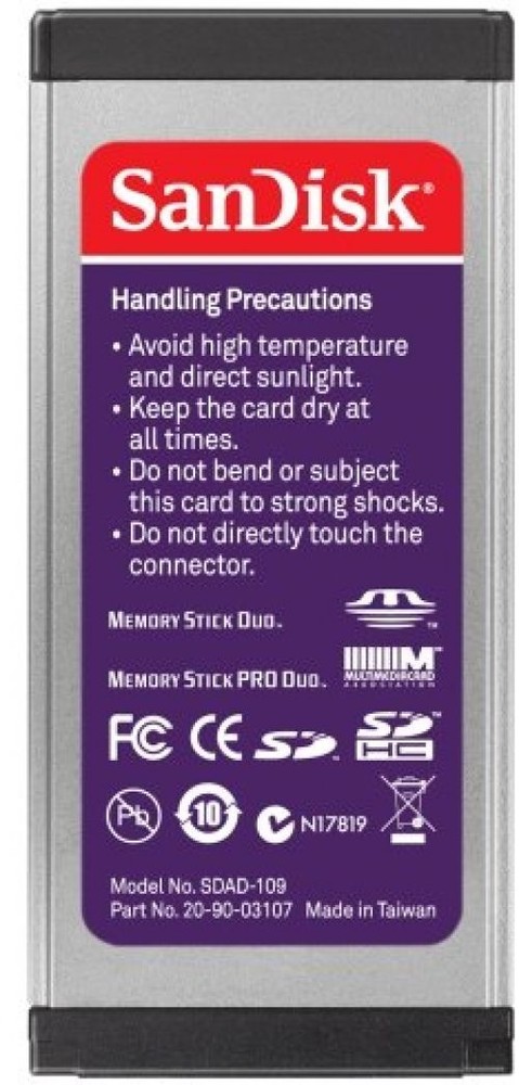 2x SanDisk ExpressCard Reader/Writer SD SDHC MS Memory Stick Duo MacBook Pro/PC