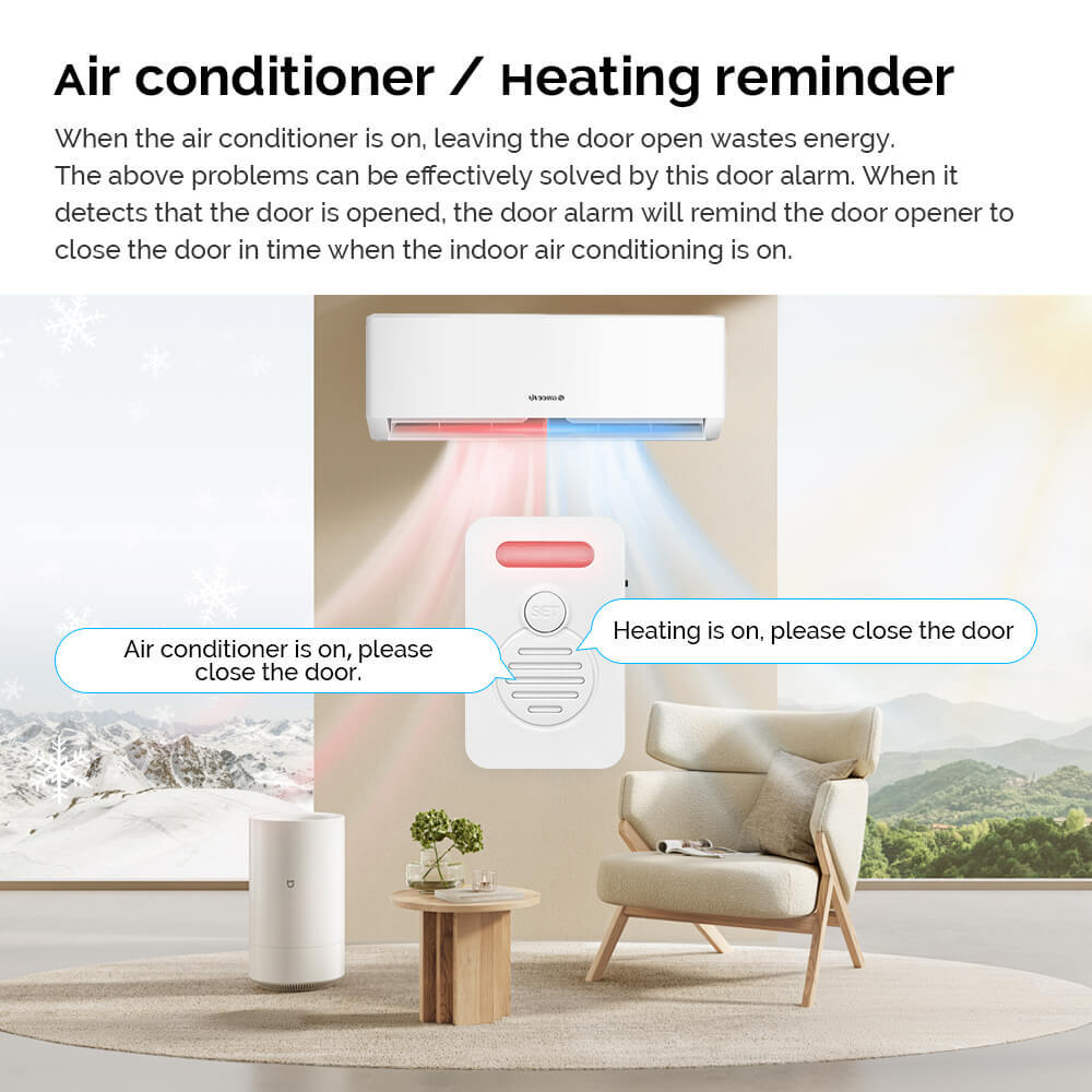 Wireless Door Alarm When Opened Voice Alert Magnetic Sensor Adjustable Volume ×7