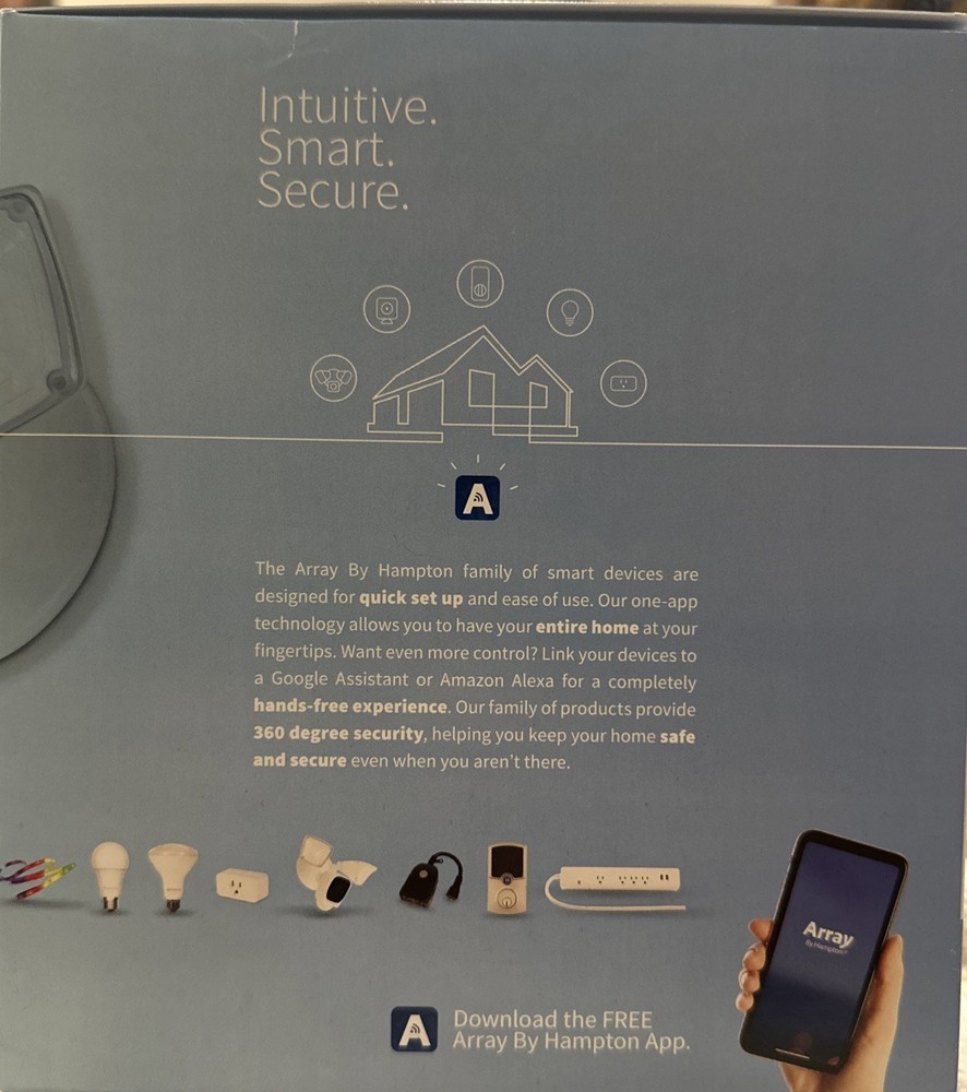 Array by Hampton - Outdoor Wired 1080p Smart Security Light with Camera HM1007W