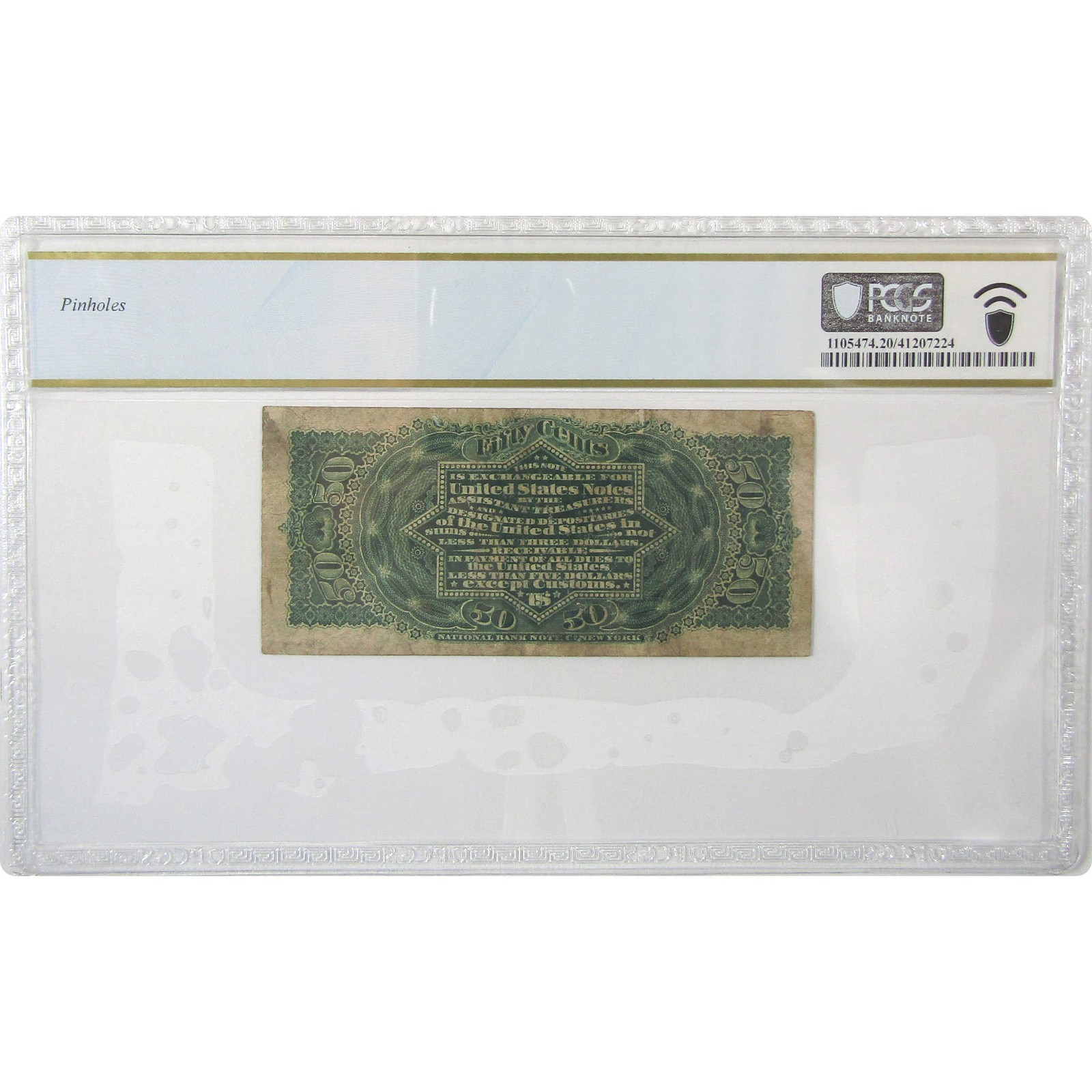 50c Fractional Note Fourth Issue FR1374 Very Fine 20 PCGS SKU:I23288