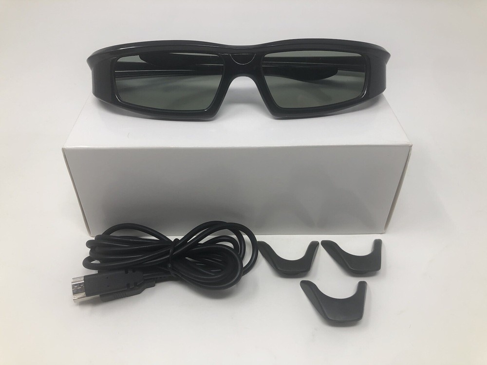 Active Shutter 3D Glasses Rechargeable W/ Accessories