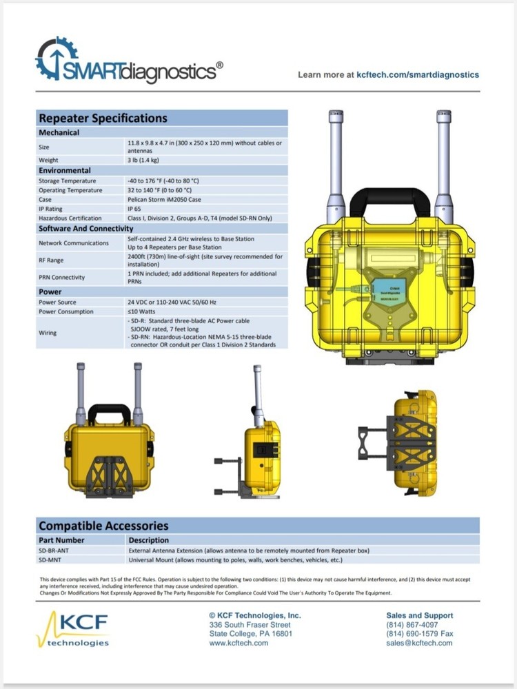 KCF Technologies Smartdiagnostics Repeater In Excellent Condition