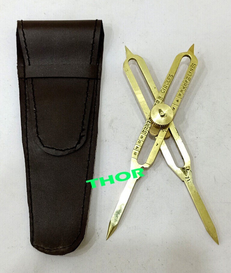 Nautical Proportional Divider Survey Engineering Drafting 6" Full Brass