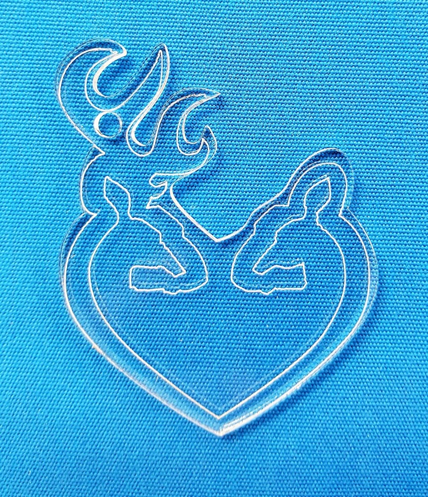 Clear Acrylic Keychain 3" BUCK & DOE 1/8" Thick- Pack 25-50 (optional Key Ring)