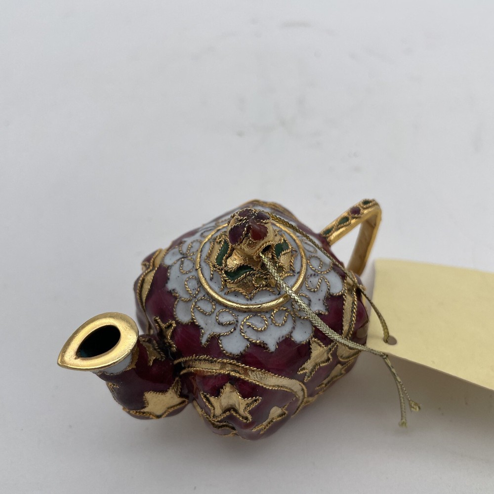 Miniature Cloisonné Tea Pot Ornament
