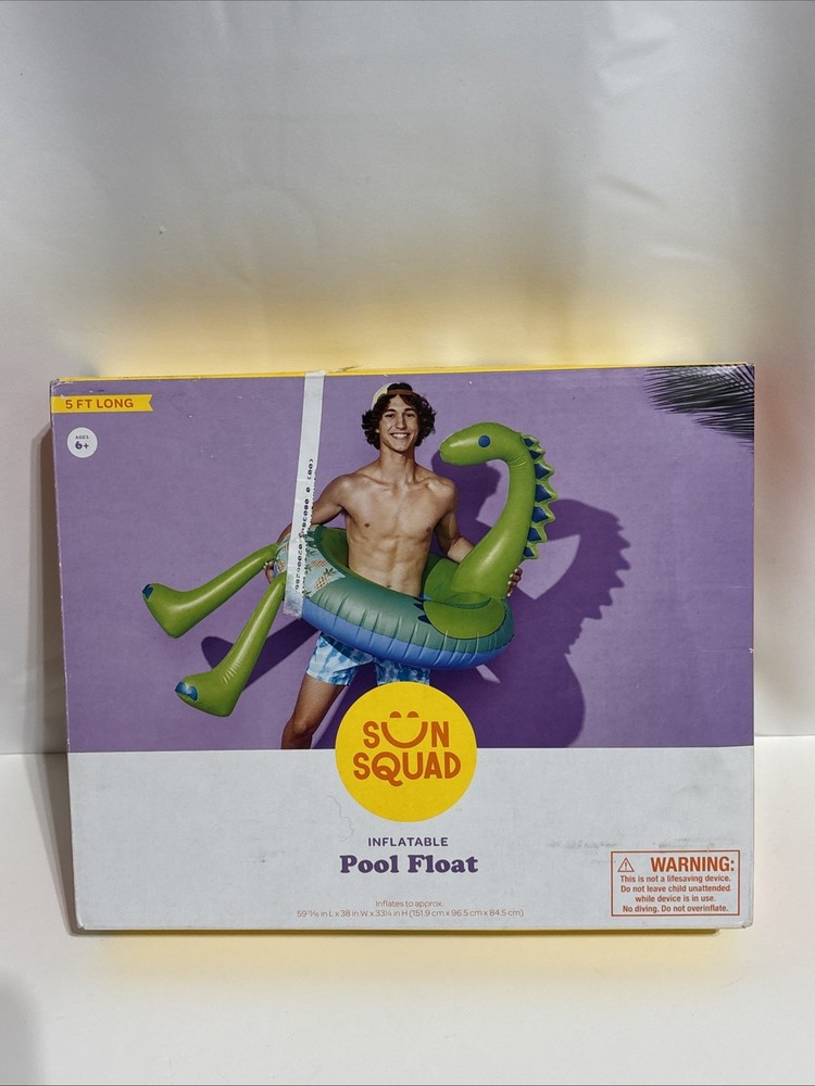 Sun Squad 5' Wide Inflatable Pool FLOAT Tube DINOSAUR Summer Fun