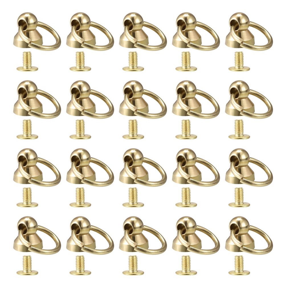 0.47" Toroidal Joint Button Pin Rivets Gold Screw 20 Pcs