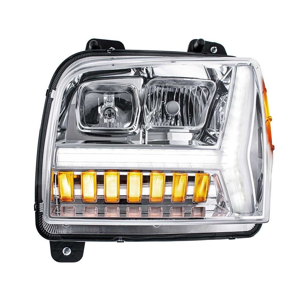 Chrome Kenworth W990 Headlight Assembly - Driver Side