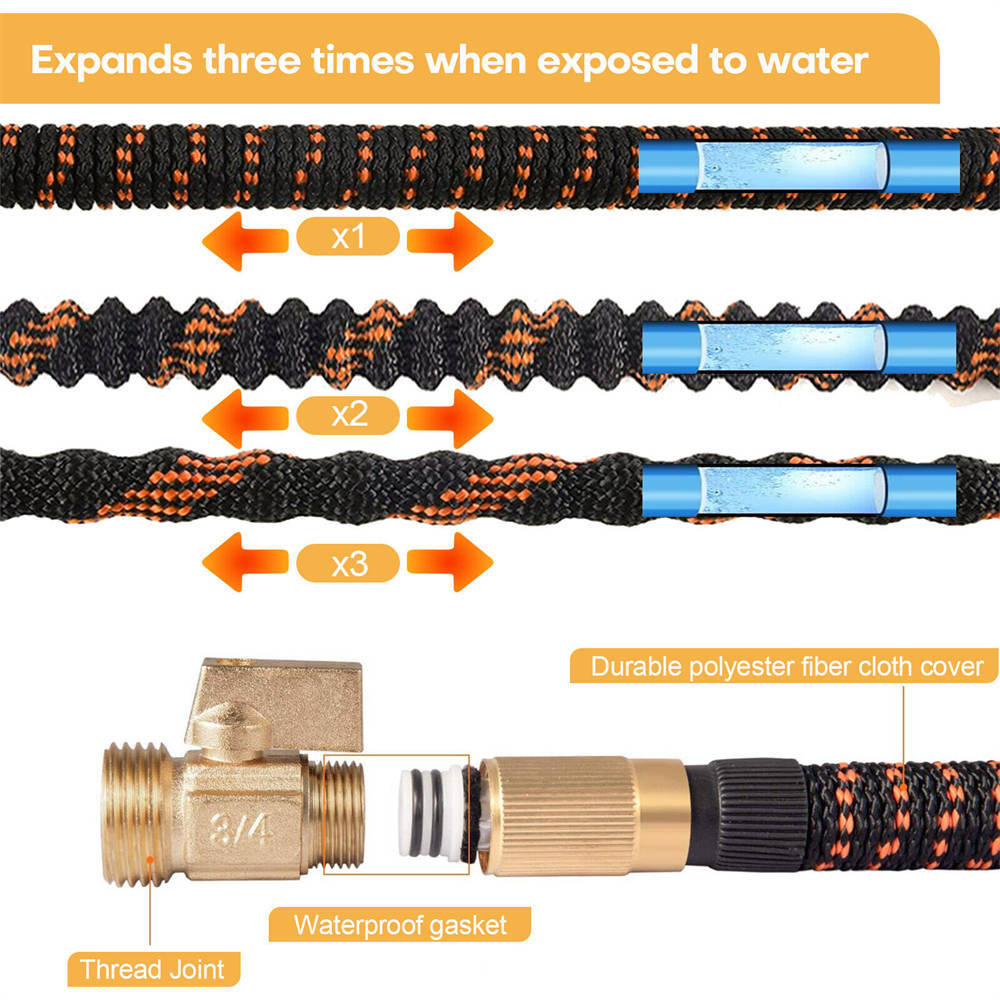 Durable Leak Proof Expandable Flexible Garden Water Hose 25/50/75/100/150ft