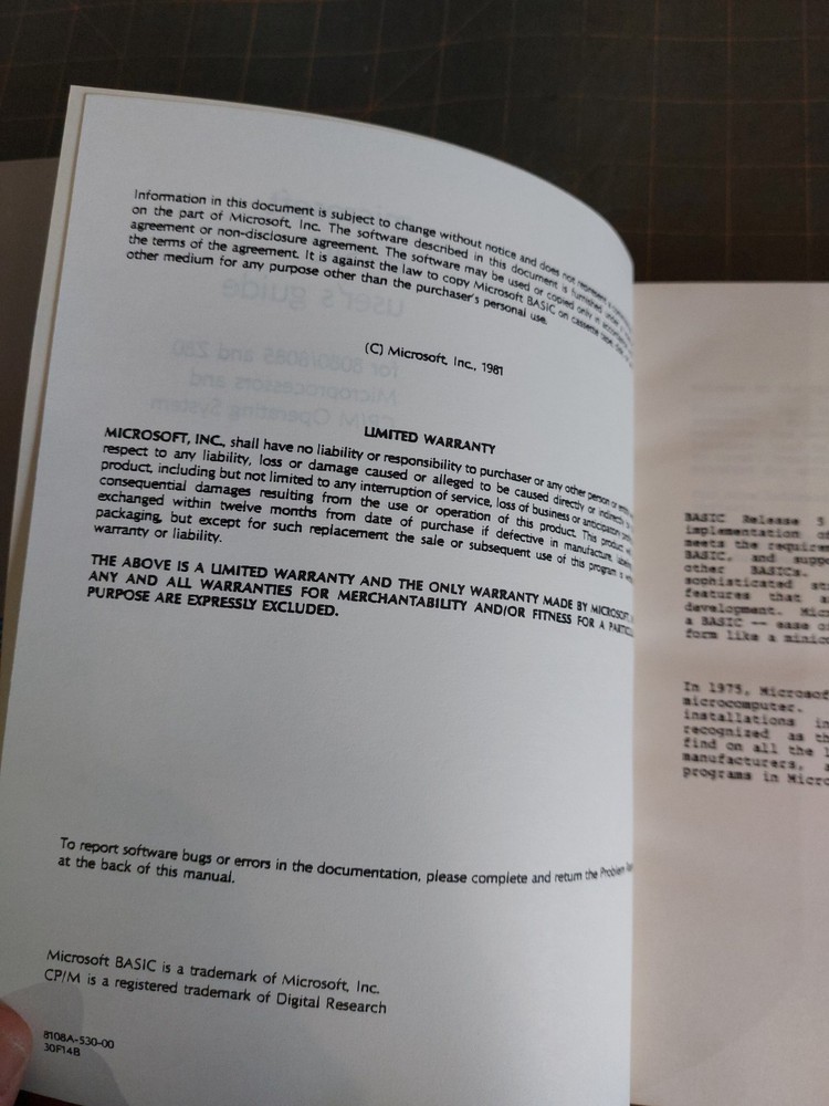 Kaypro Microsoft Basic User's Guide Manual