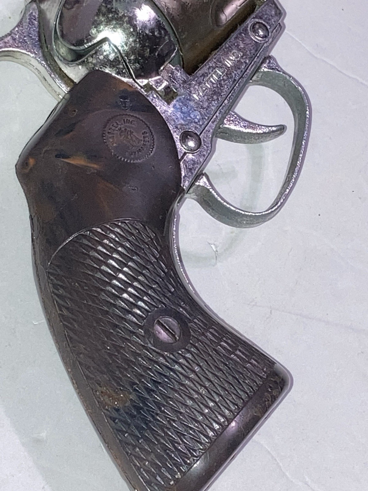 1959 Mattel Shootin' Shell Snub-Nose 38 Toy & Holster, Badge & Papers In Box