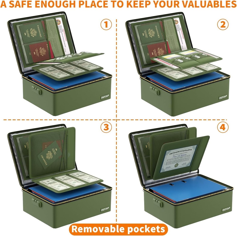 Versatile Fireproof Document Box with Thermal Insulation - For Home & Office Use