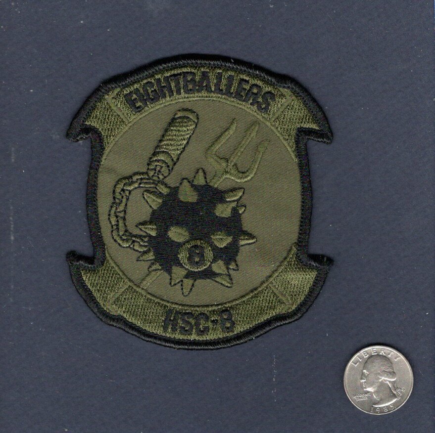HSC-8 EIGHTBALLERS US NAVY Combat Helicopter Subdued Squadron Jacket Patch