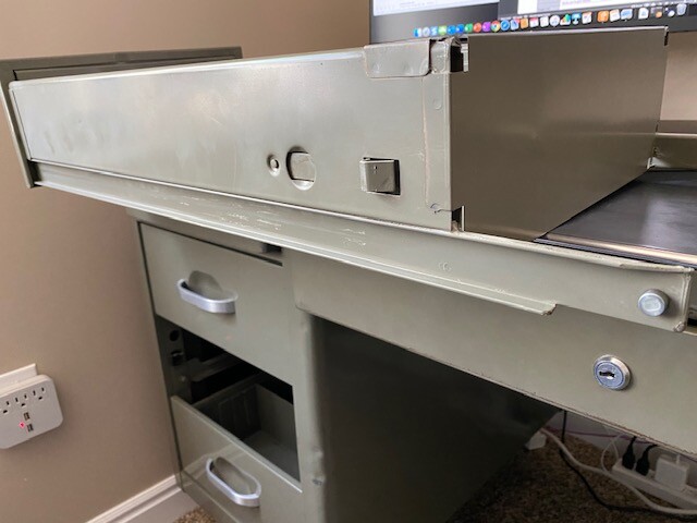 Mid century modern desk drawer roller set steelcase clone