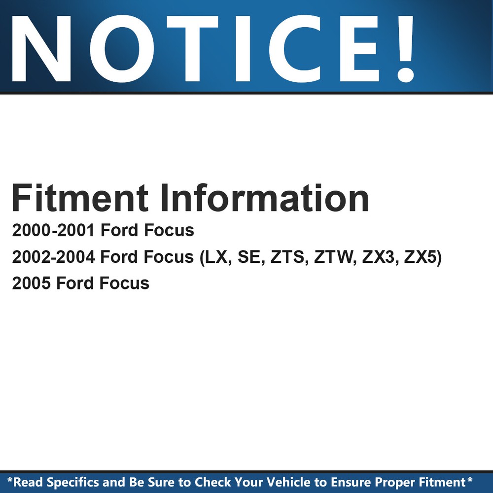 Front Struts Shocks & Coil Spring + Sway Bars Kit for 2000 2001-2005 Ford Focus