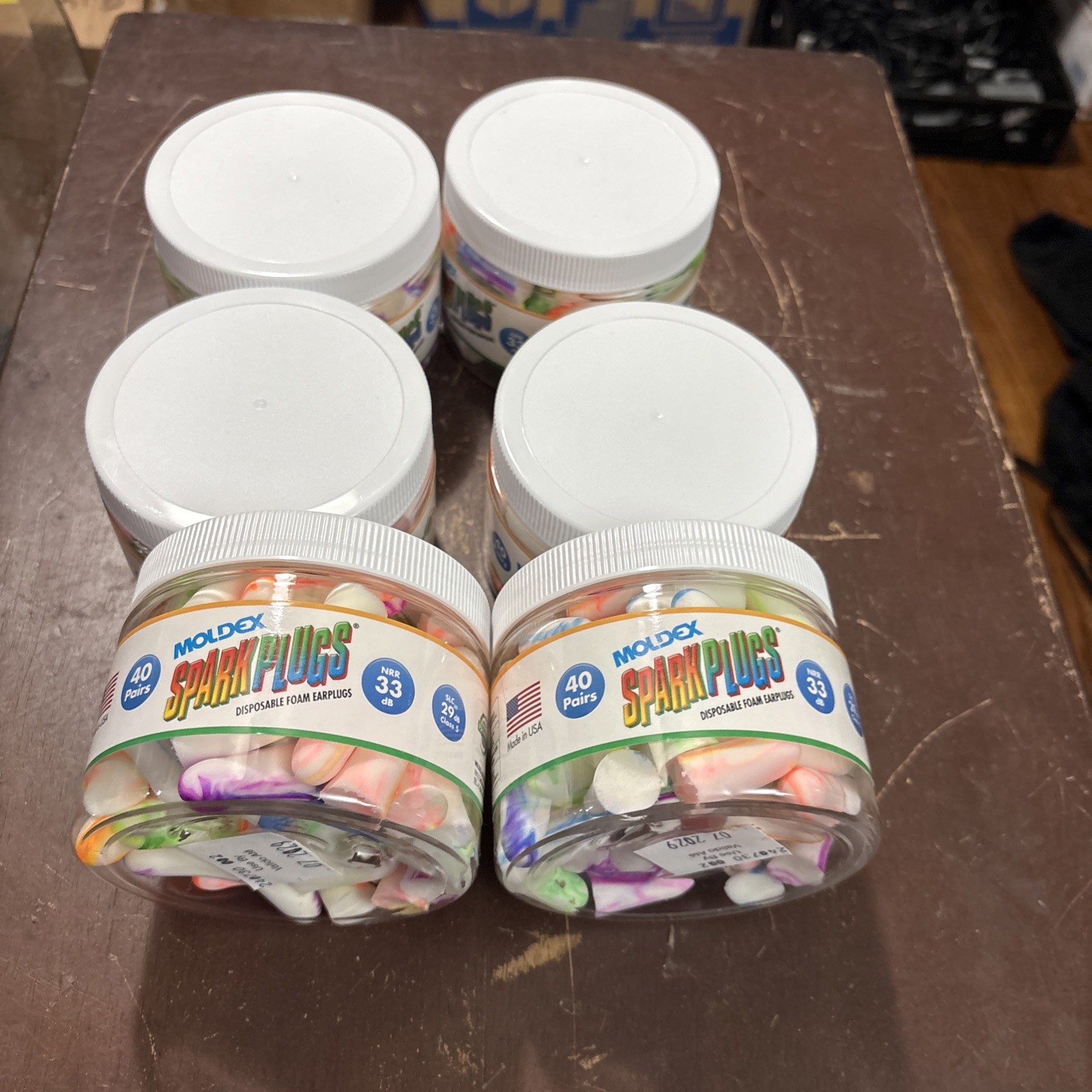 Lot Of (6) Moldex Sparkplugs Earplug Canister 6684 - 40 Pair Free Shipping