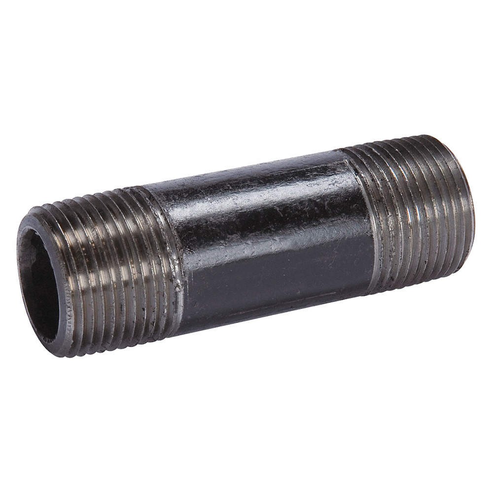 GRAINGER APPROVED 40801TSGR Black Pipe Npl,Threaded End,1-1/2 In 1CPP3