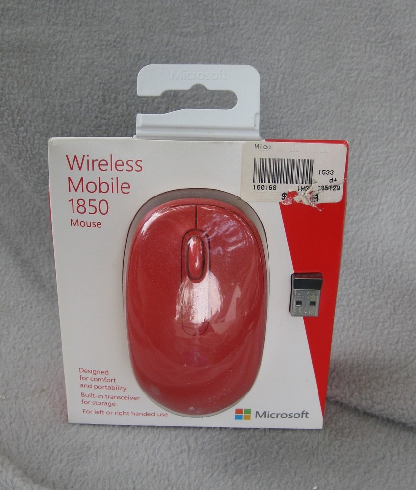 Microsoft Wireless Mobile 1850 Mouse (Red)