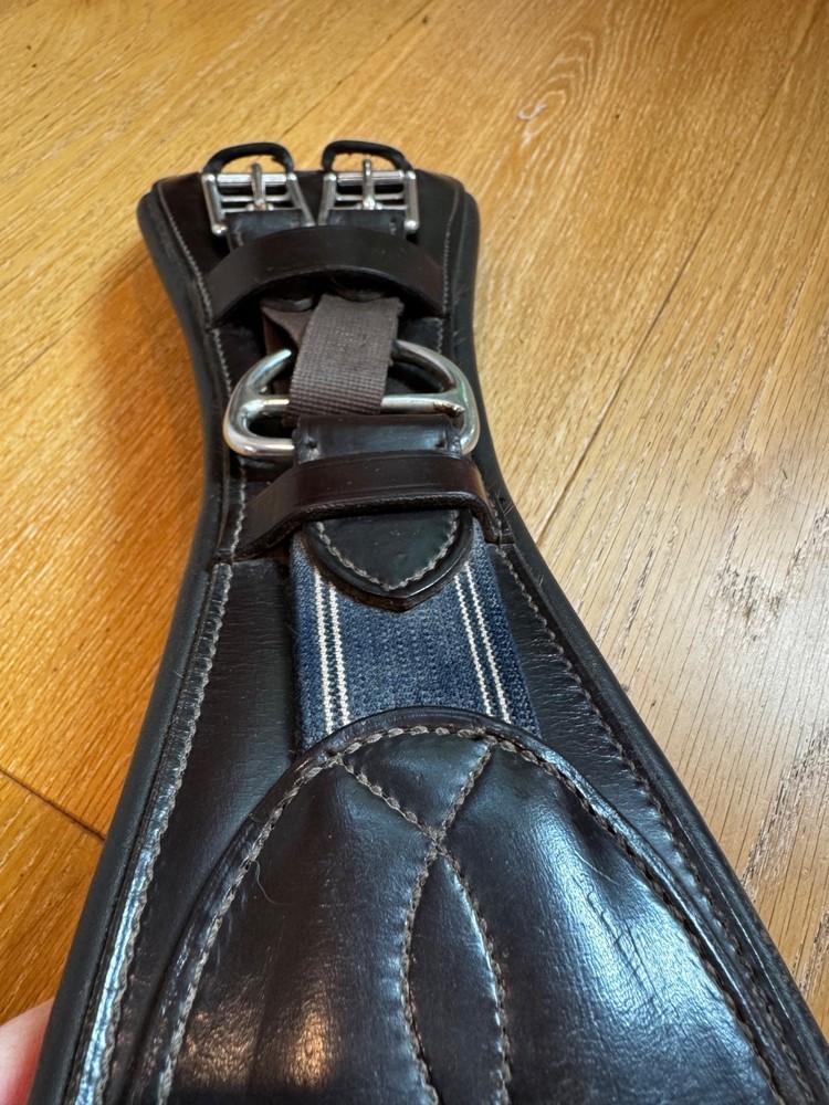 Frank Baines Brown Leather Padded Short Girth | 26"
