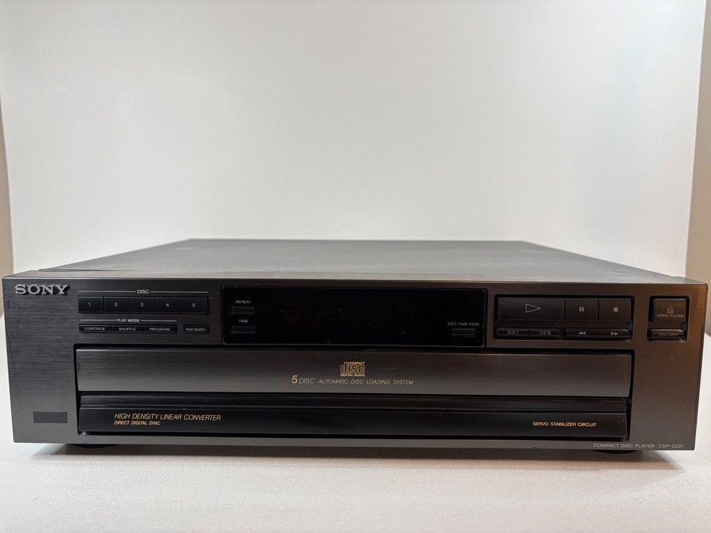 Sony CDP-C221 5-Disc CD Player Changer High Density Linear Converter – Untested