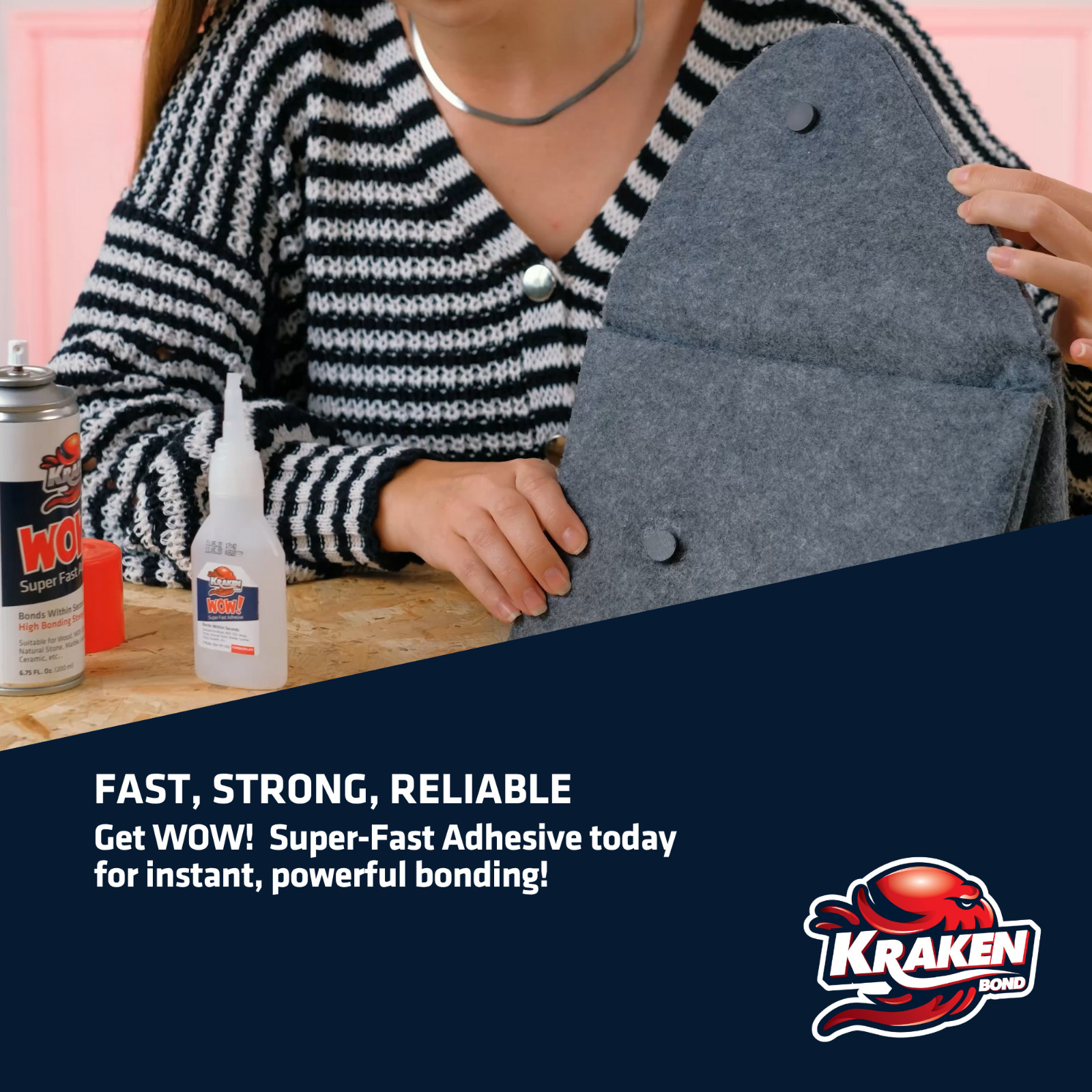 Kraken Bond WOW Super Fast CA Glue + Activator 2 Pack (1.76oz + 6.76oz)