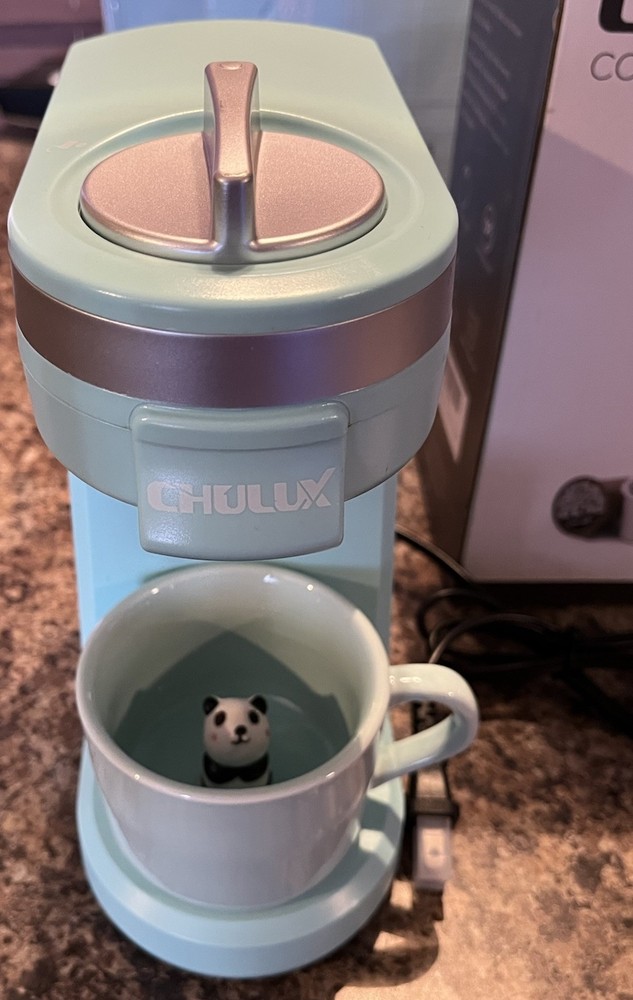 CHULUX Single Serve Coffee Maker Brewer for Single Cup & Panda Bear Cup
