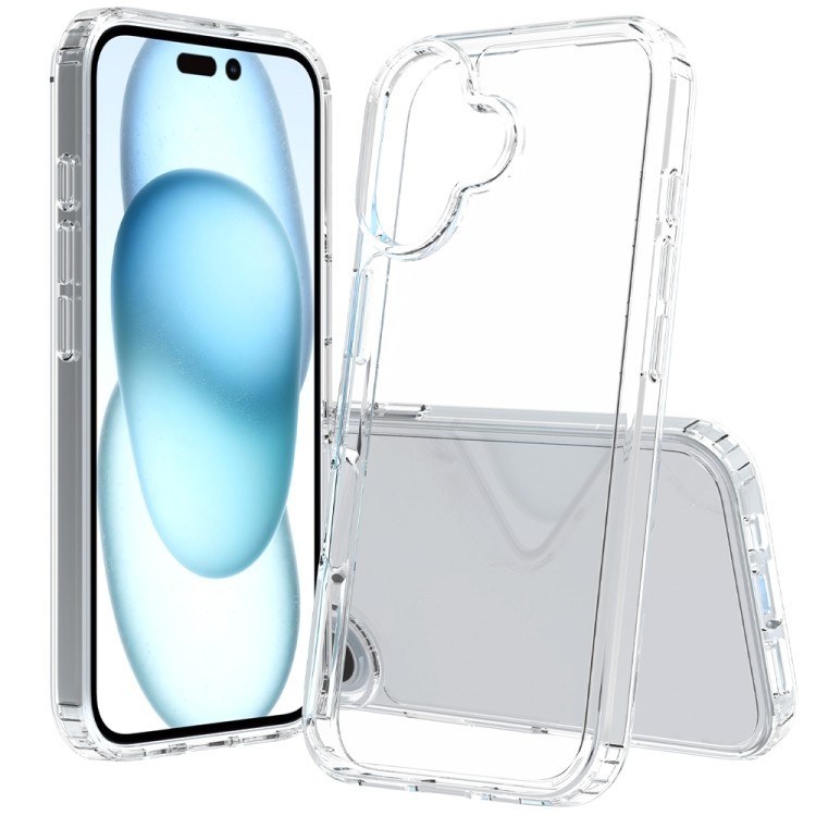 Shockproof Scratchproof Clear Tuff TPU + Acrylic Back Phone Case for iPhone 16