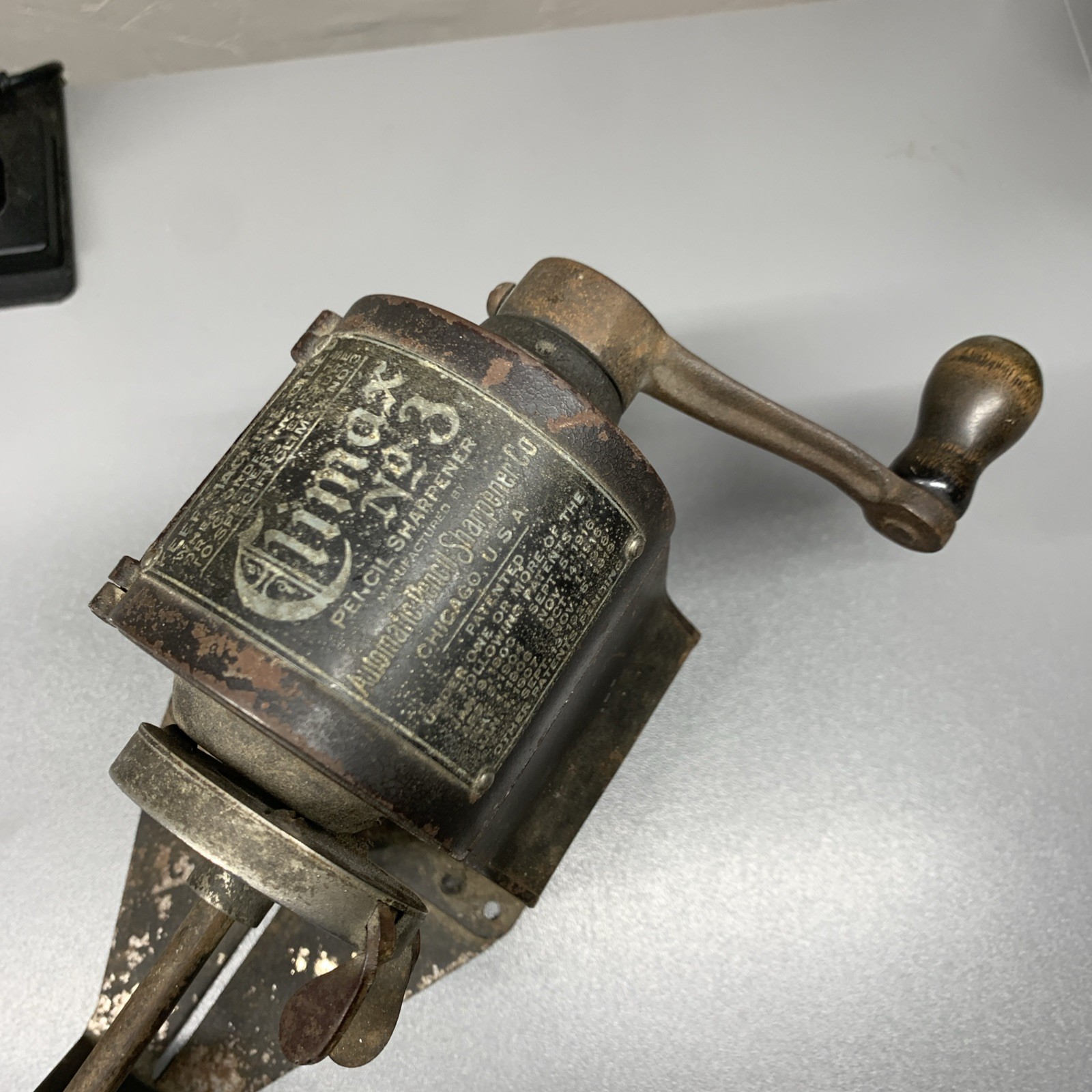1921 Climax No.3 Auto. Pencil Sharpener Co. Chicago USA Works Great! No Catcher
