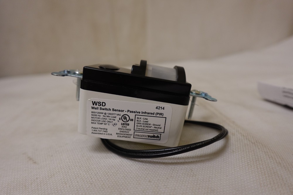 Acuity Sensor Switch - PIR Motion Detector Wall Decorator Switch WSD BK (Black)