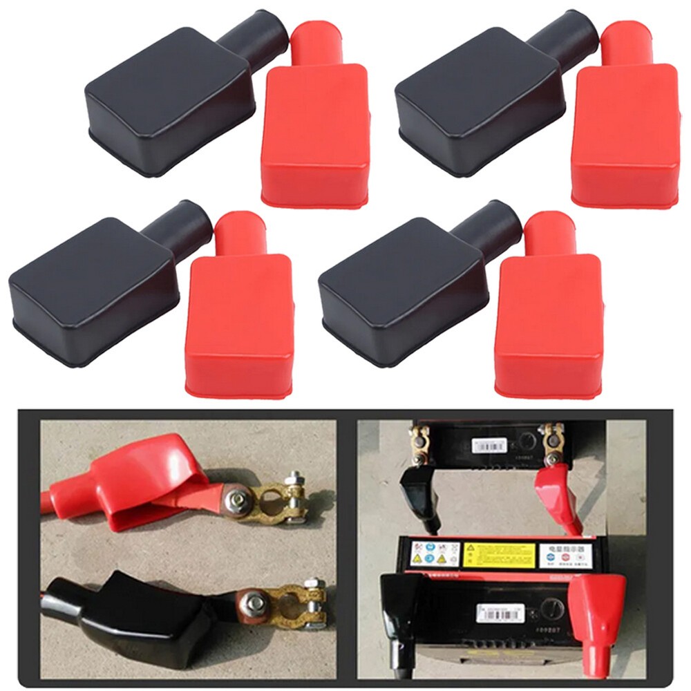 Car 8PCS Battery Terminal Covers Rubber Positive Negative Post Stud Insulating#
