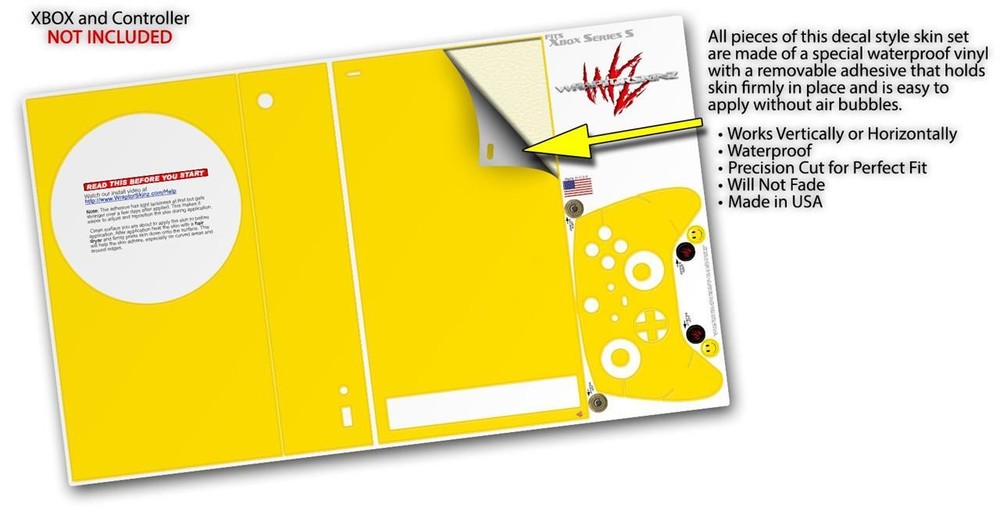 Skins XBOX Series S Console Controller Solids Collection Yellow