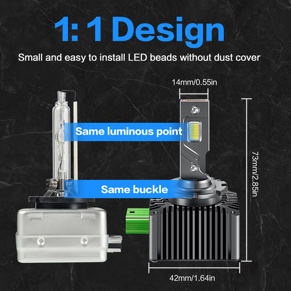 D3S D3R Xenon White LED Headlight Bulbs 1000000LM 10000W HID Upgraded Kit Combo