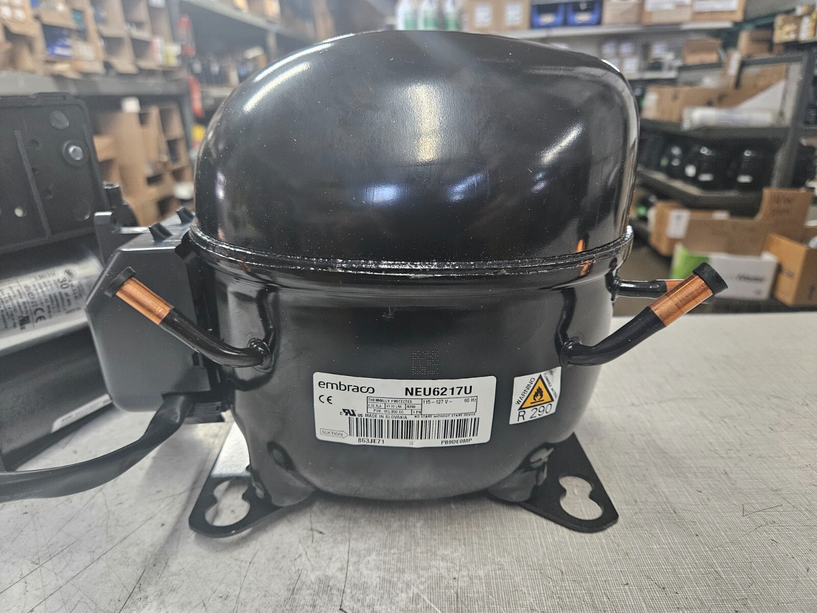 EMBRACO NEU6217U 3/4-HP 115V 1PH 60HZ R-290 REFRIGERATION COMPRESSOR