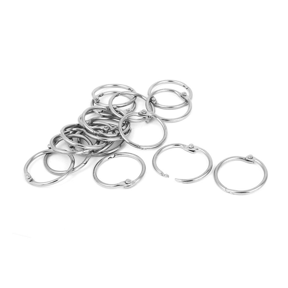 Office Folder Document Binding Loose Leaf Rings Hook 30mm 1.2" Dia 18 Pcs