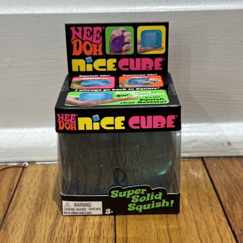 NeeDoh Nee Doh Nice Cube - Super Solid Squish! (Blue) - Brand New Sealed!